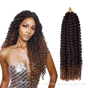Long Black Brown Passion Twist Crochet Hair Synthetic Braiding Hair Extensions 22Strands Spring Twist Water Wave Braiding Hair
